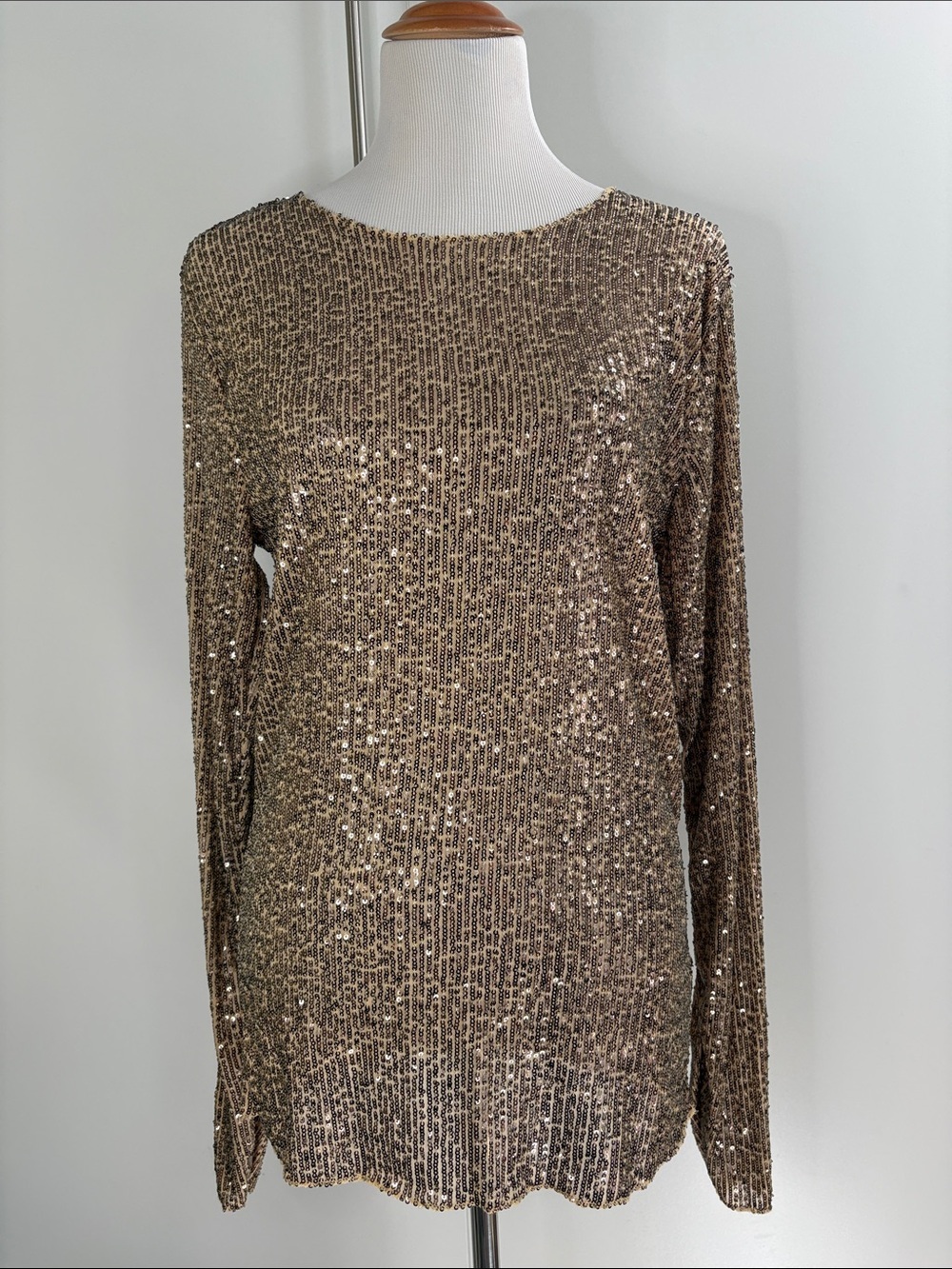 Intimately by free people Sequin Long Sleeve Crewneck Top - Gold